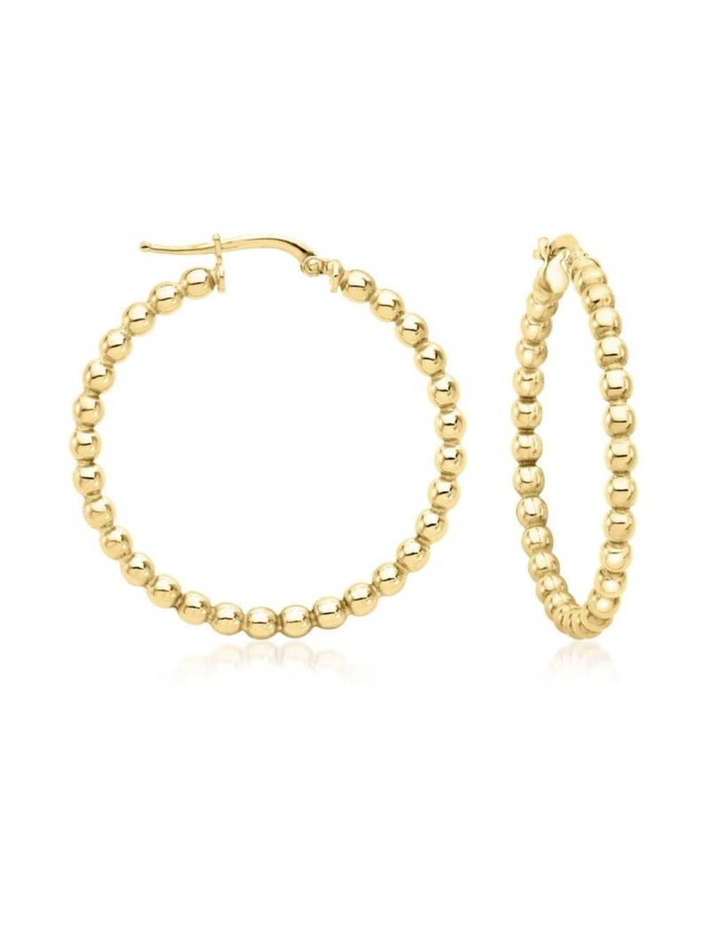 Francesca’s Gold Beaded Hoop Earrings - 1.25”